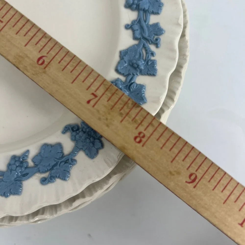 Wedgwood Etruria Queens Ware Embossed Lavender Blue Cream 8